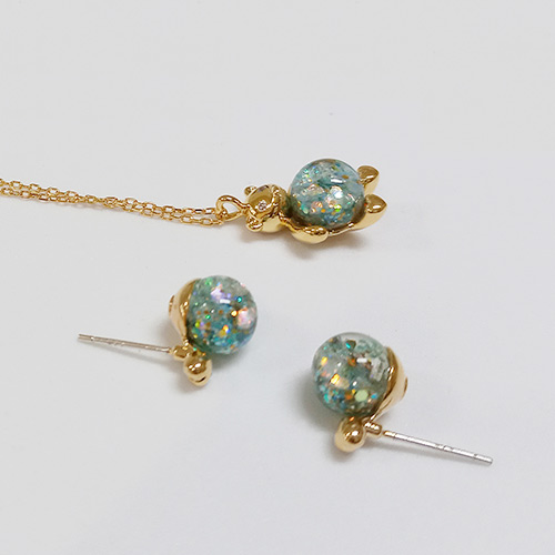 [CUSTOMMANIA X luvinball] Lovely Luvinbear Birth Snowball Set(Necklace+Earrings)